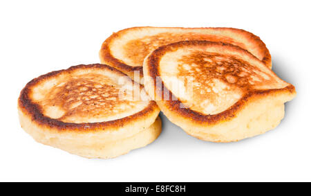 Three Sweet Pancakes Isolated On White Background Stock Photo