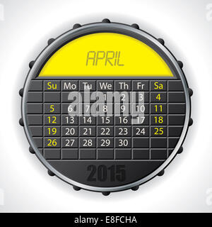 2015 april calendar design with color lcd display Stock Photo