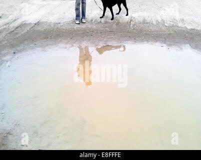 Reflection in puddle Stock Photo