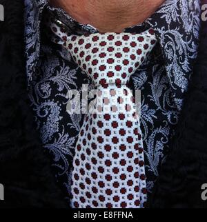 Close up of a man wearing a shirt and tie