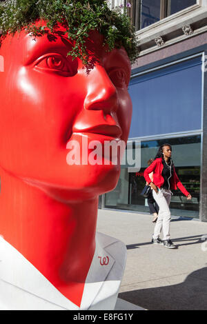 CHICAGO,USA-JULY 12,2013: Artwork on the street near the famous Grant Park in Chicago in sunny day. Stock Photo