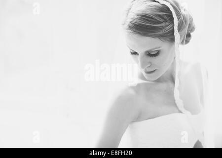 Portrait of a bride at wedding Stock Photo