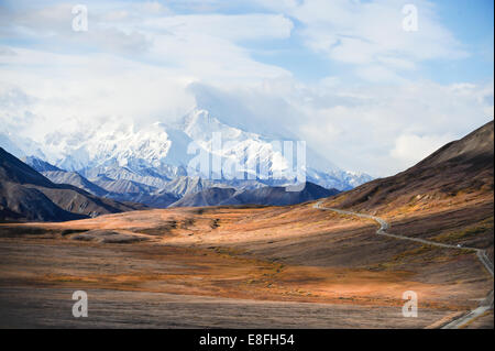 USA, Alaska, Denali National Park, Mount McKinley's snowy peak Stock Photo