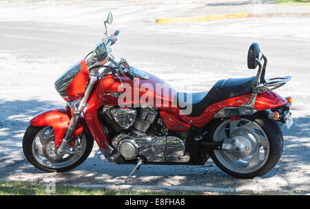 Suzuki Boulevard M109R Motorcylce parked on the road side in Coral Gables, Florida, USA: Stock Photo