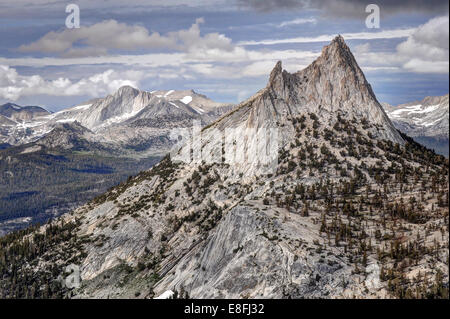 USA, California, Yosemite National Park, Cathedral Peak and Mount Conness Stock Photo