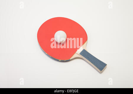 Table Tennis bat and ball Stock Photo