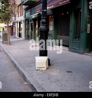 USA, New York State, New York City, Old monitor left on street Stock Photo