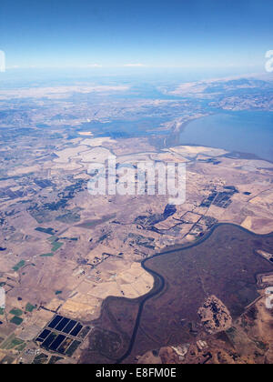 Aerial view of desert landscape, California, United States Stock Photo