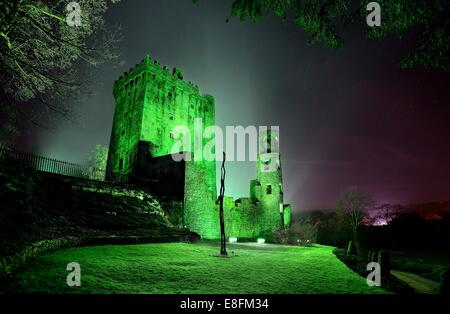 Ireland, Munster, County Cork, Blarney, Blarney Castle at Saint Patrick's day Stock Photo