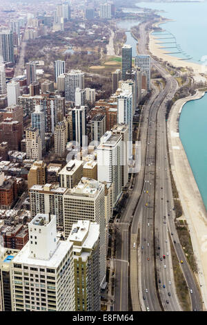 City coastline, Chicago, Illinois, United States Stock Photo