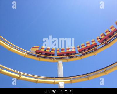 USA, California, Los Angeles County, Santa Monica, Roller coaster ride Stock Photo