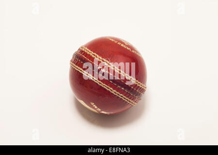 Red Cricket ball Stock Photo