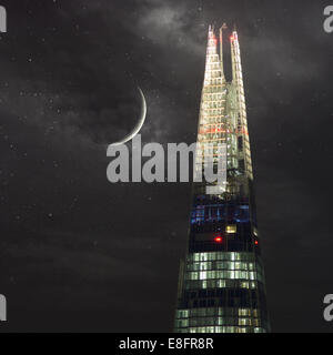 United Kingdom, London, Shard at night Stock Photo