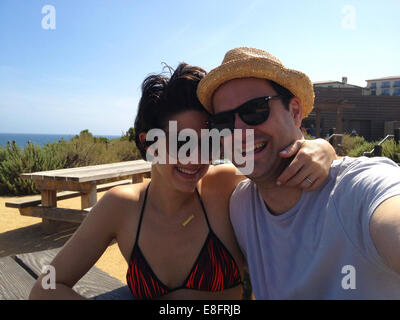 Couple taking selfie on holidays Stock Photo