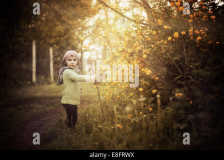 Girl in countryside Stock Photo