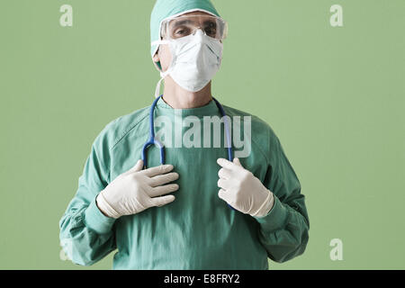 Portrait of surgeon with stethoscope Stock Photo