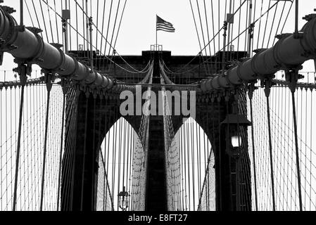 Part of the Brooklyn Bridge, Manhattan, New York, United States Stock Photo