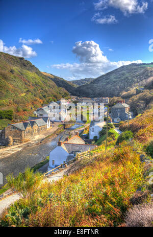 Boscastle North Cornwall between Bude and Tintagel England UK like painting on a beautiful sunny blue sky day in HDR Stock Photo