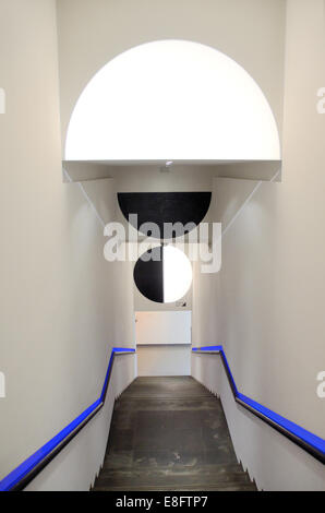 Modern or Modernist Staircase Interior of Museum of Modern Art or MAMAC Nice Alpes-Maritimes France Stock Photo