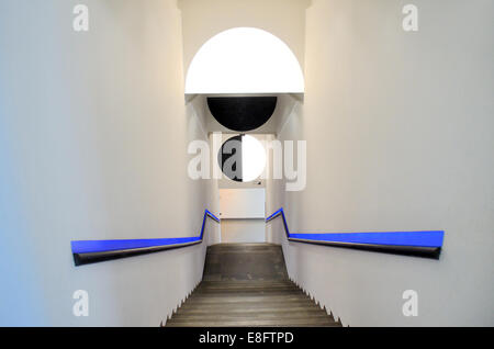Modern or Modernist Staircase Interior of Museum of Modern Art or MAMAC Nice Alpes-Maritimes France Stock Photo