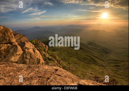 USA, California, Rancho Cuyamaca State Park, San Diego County, Sunset from Cuyamaca Mountain Stock Photo