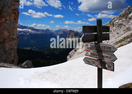 Sign in mountains Stock Photo