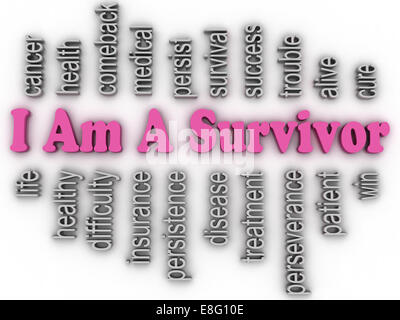 3d imagen I Am A Survivor  concept word cloud background Stock Photo