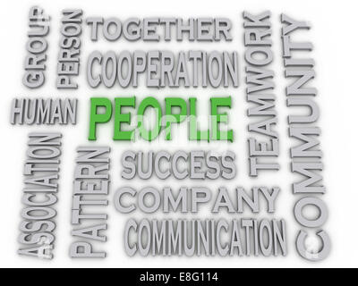 3d imagen People concept word cloud background Stock Photo