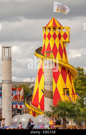 Helter Skelter Ride Amusement Park Cardiff Bay UK Stock Photo