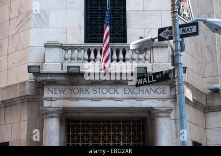 Building of the NYSE. New York Stock Exchange. 11 Wall St. closed