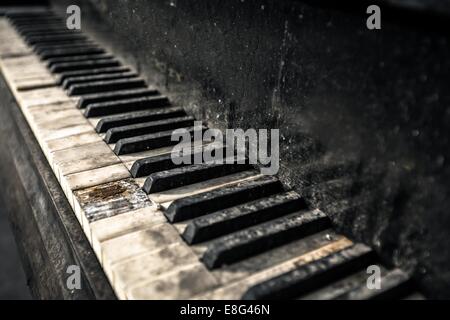 Close up of old piano Stock Photo