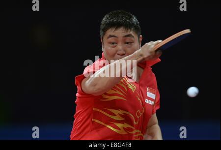 Ning Gao (SIN). Mens team semi-final. Table tennis.Scotstoun Sports Campus, Glasgow, Scotland, UK -  270714 - Glasgow 2014 Commo Stock Photo