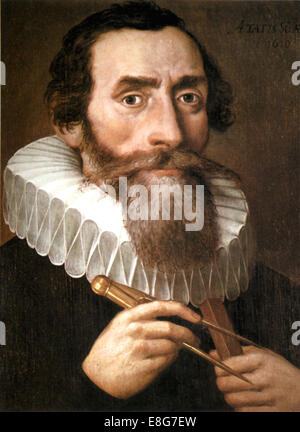 JOHANNES KEPLER (1571-1630) German mathematician and astronomer in a 1610 painting, artist unknown Stock Photo