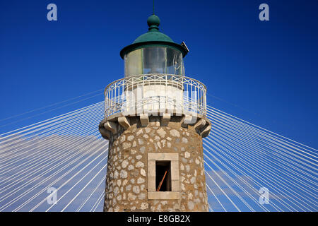 The lighthouse in The castle of Antirio ('Castelo di Rumelia'), Municipality of Nafpaktia, Aitoloakarnania, Greece. Stock Photo