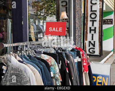 Second hand and used clothing for sale in a shop, Glasgow, Scotland Stock Photo: 102081061 - Alamy