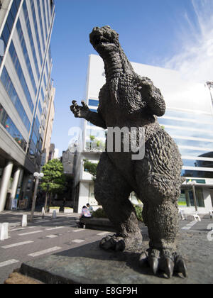 Godzilla Statue beside the Toho Hibiya Building, Tokyo, Japan. Stock Photo