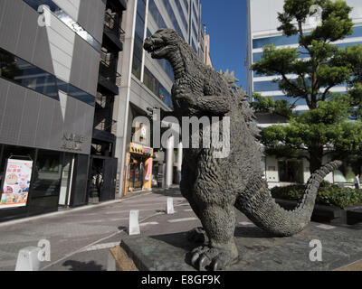 Godzilla Statue beside the Toho Hibiya Building, Tokyo, Japan. Stock Photo