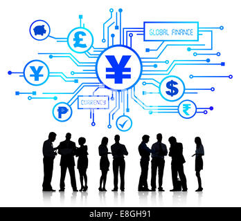 Group of Business People Discussing Global Finance Stock Photo
