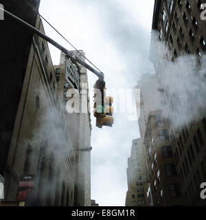 USA, New York, Traffic light Stock Photo