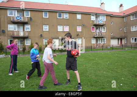 Glenburn Estate, in Paisley, which is one of the most deprived areas in Scotland and most families live in poverty, Scotland UK Stock Photo