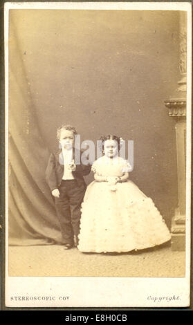 Carte de visite photograph of Commodore Nutt and Minnie Warren Stock Photo