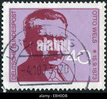 Postage stamp printed in Germany, shows the Leader of German Social Democratic Party (SPD), Otto Wels Stock Photo