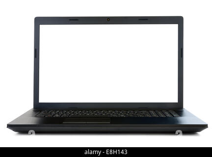 Open laptop isolated on white background Stock Photo