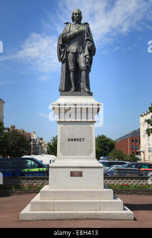 Statue of William Harvey on the Leas at Folkestone. Stock Photo