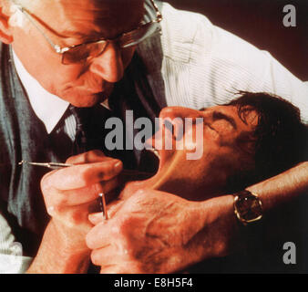 MARATHON MAN 1976 Paramount film with Dustin Hoffman at left and Laurence Olivier Stock Photo