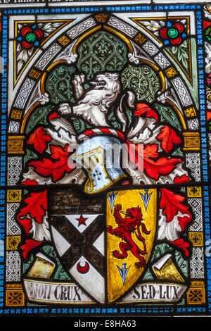 Scotland, Glasgow, Glasgow Cathedral, Stained Glass Window Stock Photo