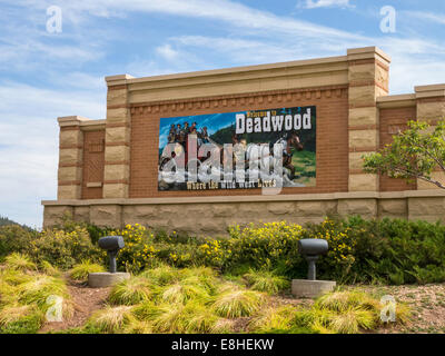 Welcome Sign, Deadwood, SD, USA Stock Photo