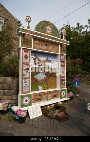 2013 Well Dressing - Eyam Remembering 70 years of the Dambusters 1943 to 2013 Eyam village Derbyshire Peak District England UK Stock Photo
