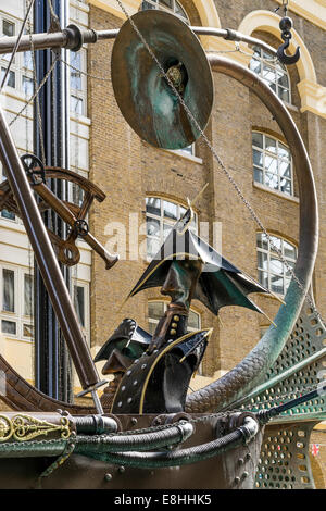 Close-up of The Navigators sculpture by David Kemp Stock Photo
