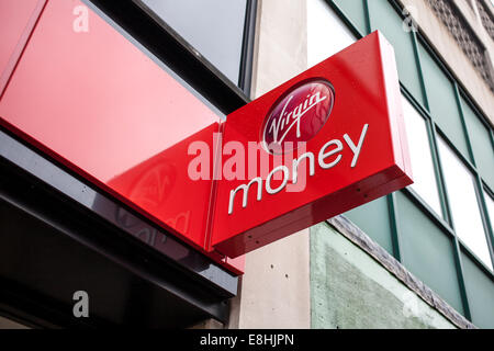 Virgin Money on Pinstone Street Sheffield South Yorkshire UK Stock Photo